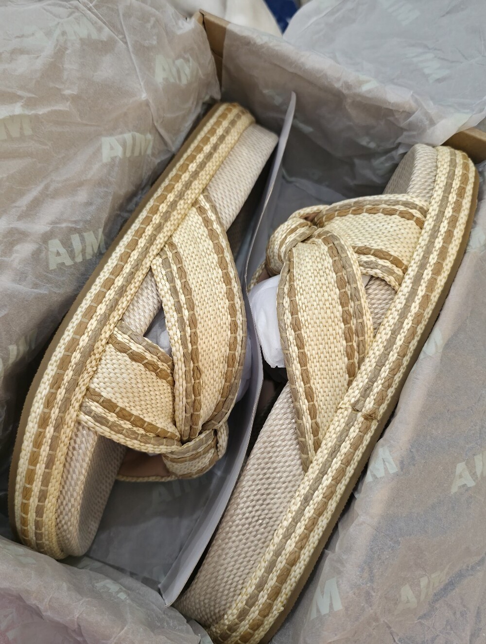 MIA | Giade Raffia Slip-On Sandals, Natural - Picture 5 of 5